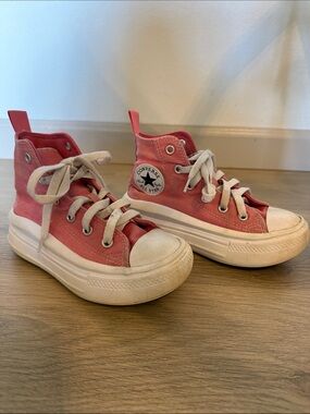 Converse Kids Coral High-Top Platform Sneakers